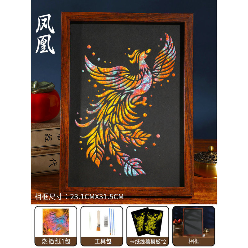 烧箔画diy非遗手工金箔画材料包装饰画国庆节爱国主题中秋节暖场|undefined