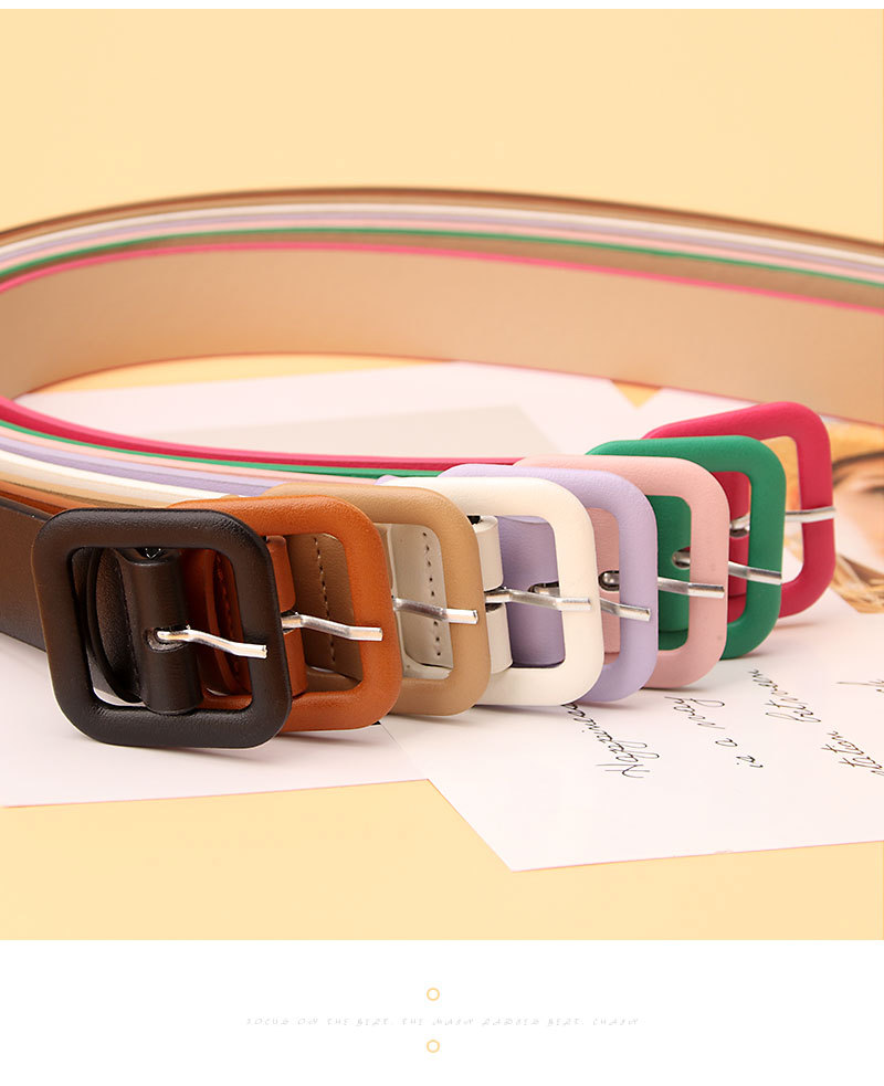 Women's Belt Simple Candy Colour Versatile Belt For Coats Jeans_voghion.com
