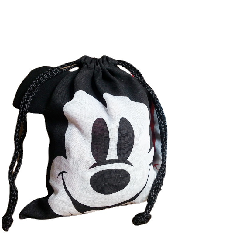 批发供应 儿童纯棉收纳袋 收口袋 米奇米妮抽绳袋 束口袋