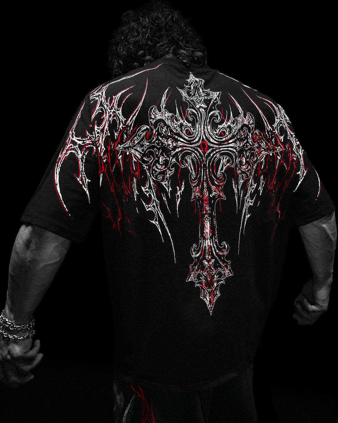 Breathedivinity's New Dark Gothic Dragon Style Loose-fit Plus-size Pure Cotton Men's Short-sleeve T-shirt 008_viptrois.com