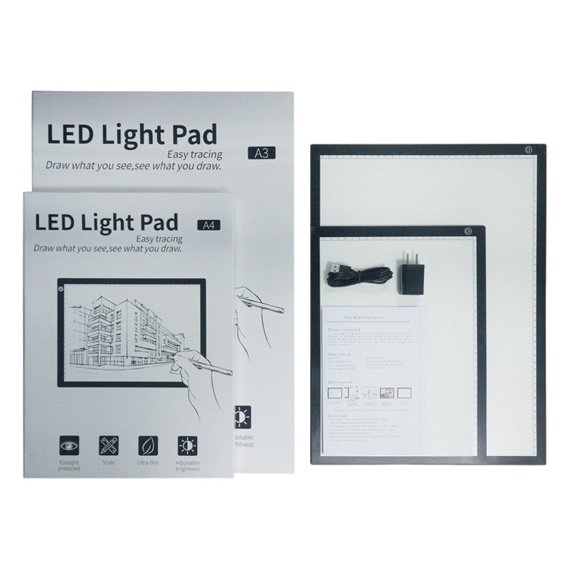 Tablero de copia A3 ultrafino tablero de copia magnética tablero de copia de dibujos animados para niños Tabla de copia de borde cubierto tablero de dibujo LED al por mayor