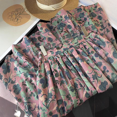 木巨2400 +! もち端! レトロで優雅なハイウエストの花の影のプリントは休暇を過ごします。