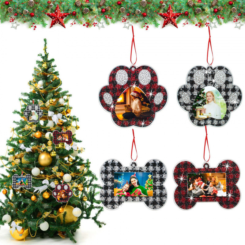 4 Pieces/Set DIY Christmas Diamond Art Photo Frame, Pet Material, Single-Sided Crystal Rhinestone Decoration, Can Be Used to Attach Photos 4 Pieces/Set DIY Christmas Diamond Art Photo Frame, Pet Material, Single-Sided Crystal Rhinestone Decoration, Can Be Used to Attach Photos