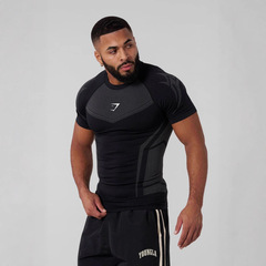GYMSHARK夏季新款男士紧身T恤慢跑者运动健身跑步训练速干短袖