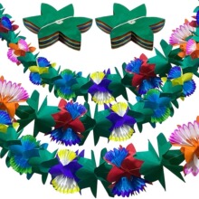 夏威夷派对纸拉花新款3m立体六角花束型主题装饰花瓣丝带喜庆