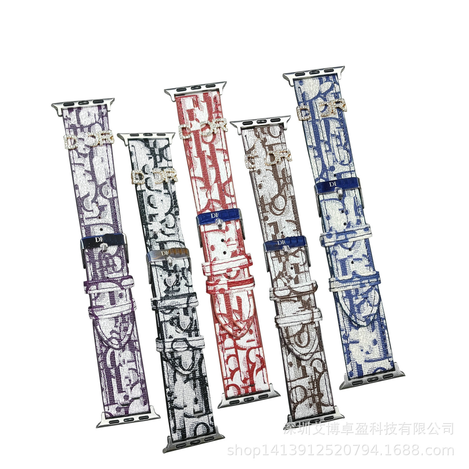 Suitable for Apple applewatch watch strap diamond clip Apple watch strap buckle logo lettering luxury fashion brand