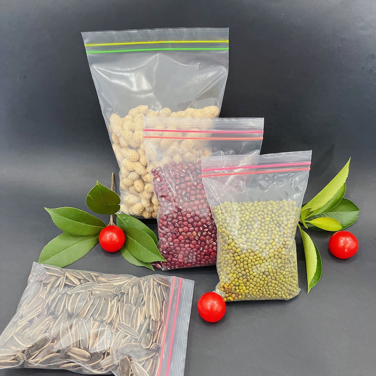 PE现货食品包装 双封条自封袋