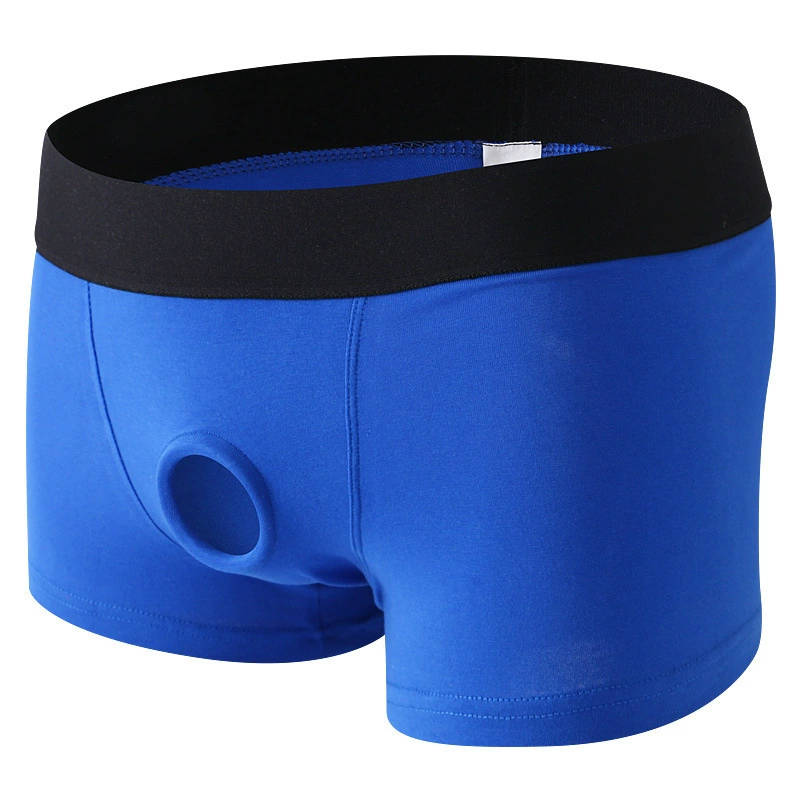 AIBC Men's Boxer Briefs Cotton Breathable Sexy Underwear Men and Women Flirting Wearable Dildo 4.5CM Silicone Ring
