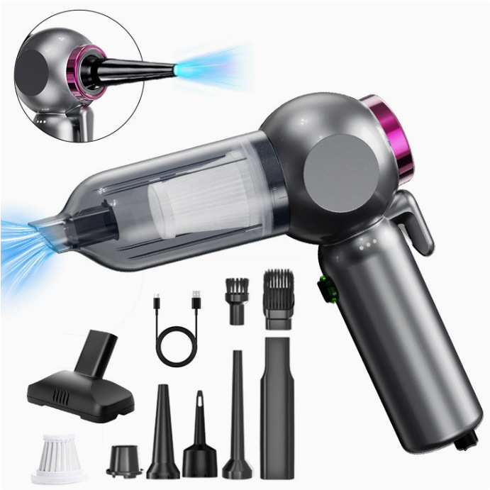 Potente aspiradora de coche de alta potencia, accesorios de coche de mano inalámbricos, colector de polvo de escritorio doméstico pequeño portátil