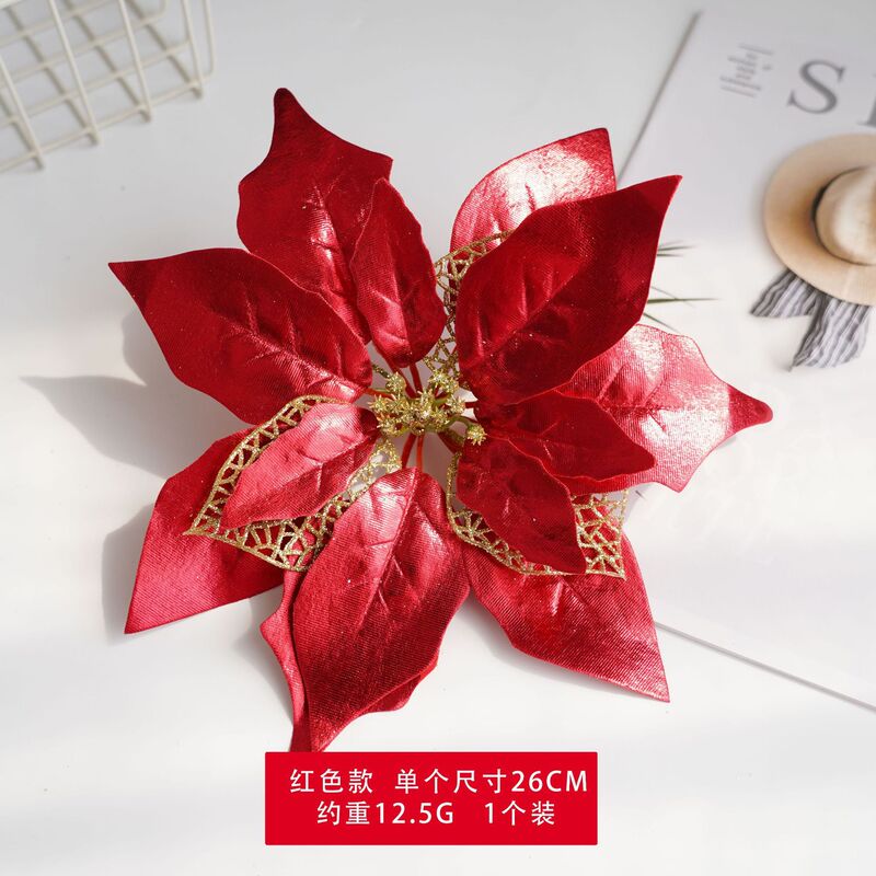 クリスマス装飾大きなスパンコールベルベットフラワークリスマスフラワーラタンクリスマスツリー装飾オニオンクロス中空フラワーリース|undefined