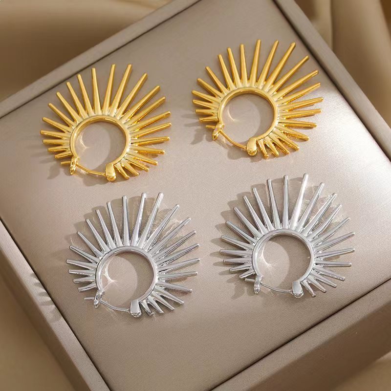 Ear Studs Classification 1 Pair Quantity 1 Pair Simple Style Solid Color Plating Copper 24k Gold Plated Ear Studs