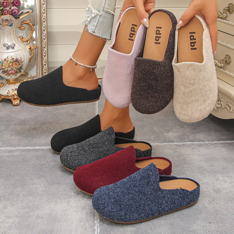 Thick-soled Birkenstock-style closed-toe slippers, 2026 new vintage spring collection, cute and quirky slip-on shoes for outdoor wear, trendy half-slippers for export Thick-soled Birkenstock-style closed-toe slippers, 2026 new vintage spring collection, cute and quirky slip-on shoes for outdoor wear, trendy half-slippers for export