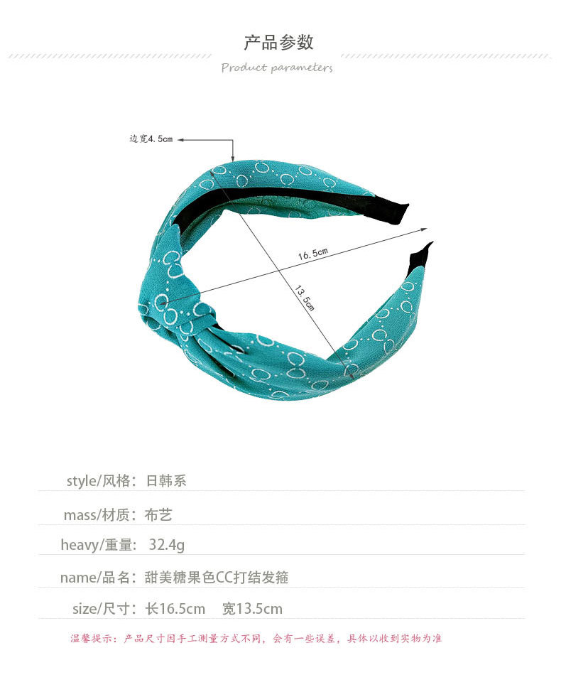 Korean Letter Knotted Hairband display picture 2