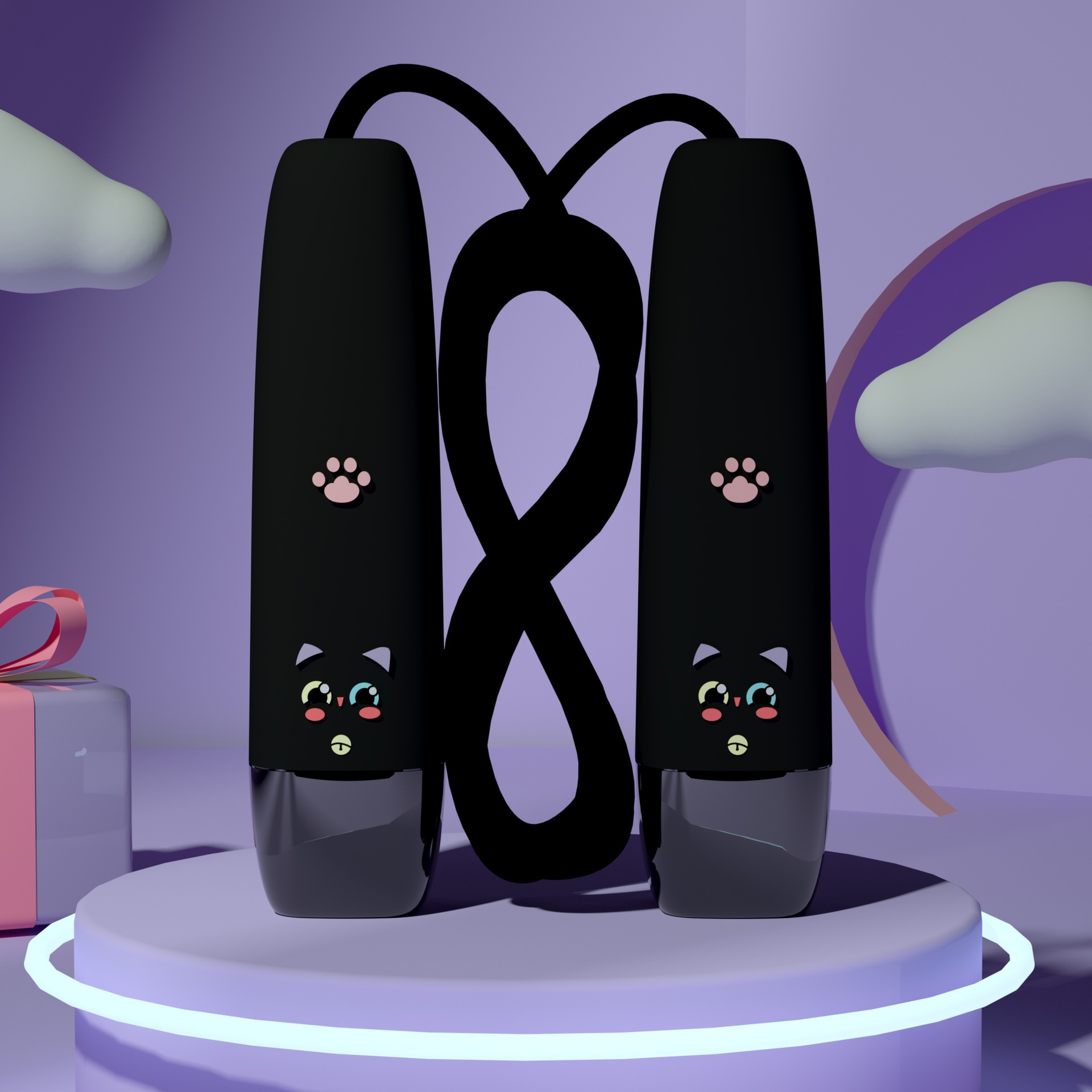 모모 블랙 PVC 로프 [종이카드백]