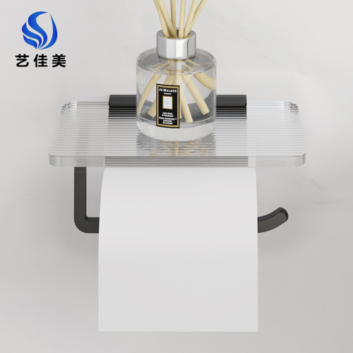 Factory direct supply bathroom roll paper holder without punching toilet paper box bathroom light luxury acrylic paper towel holder