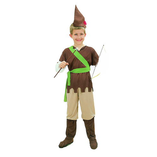 Children Robin Hood Costume Halloween Cosplay Costume Party Role Play Hunter Performance Clothing