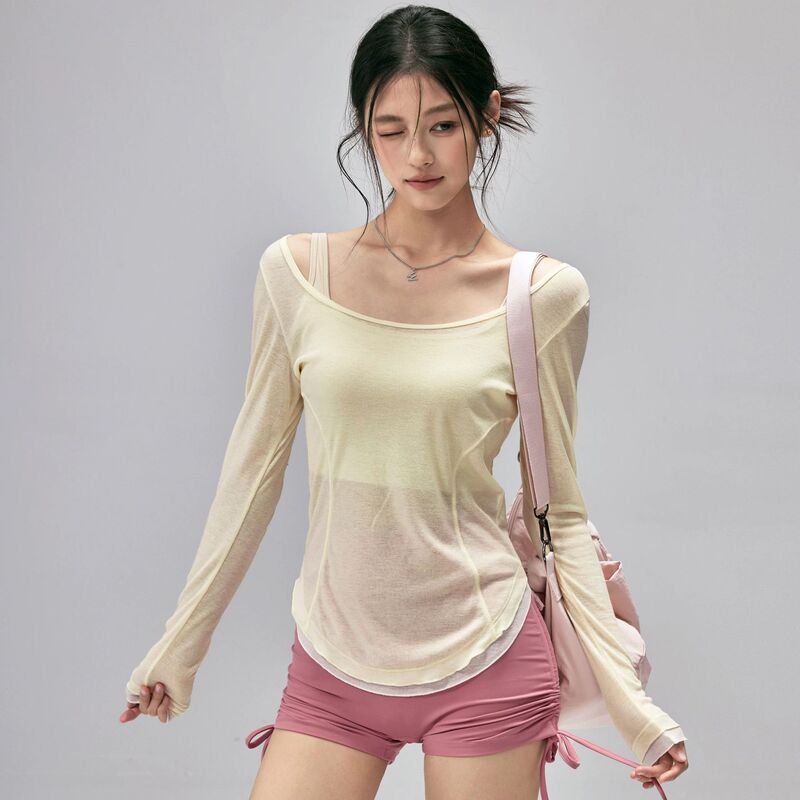Sportswear Women's Loose-Fitting Blouse Fitness Short-Sleeved Training Suit Pilates Yoga Top Breathable Quick-Drying Summer