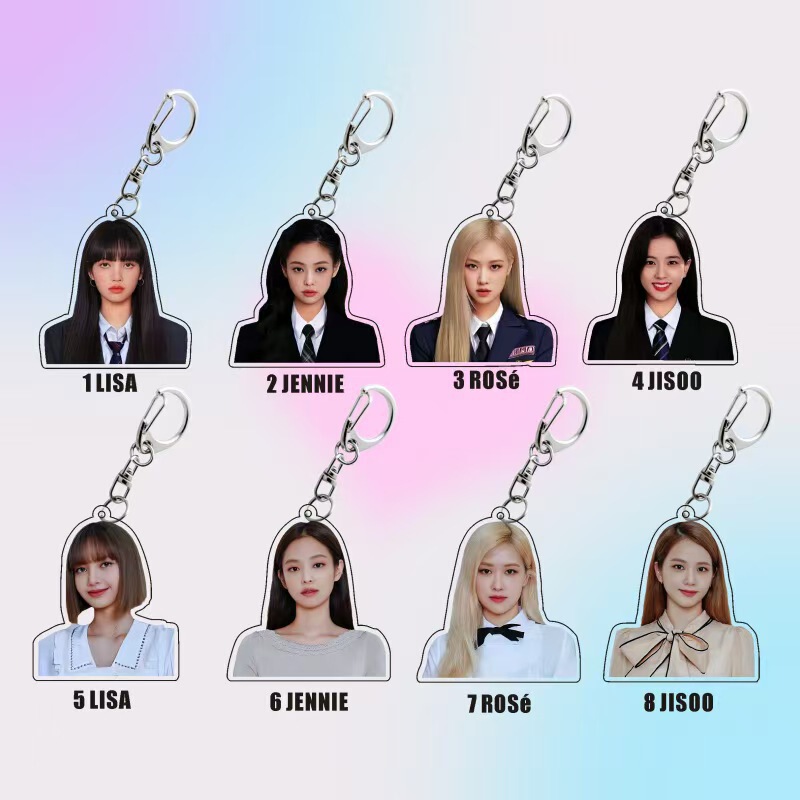Star Girl Group Blackpink Style Lisa Jisoo Jennie Rosé Keychain Pendant Star Girl Group Blackpink Style Lisa Jisoo Jennie Rosé Keychain Pendant