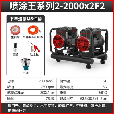 Shengtian 9L air pump 30L small 50L compressor pumping 120L oil-free high pressure 150 air compressor energy saving (Hava kompressorları) - shengtian-spray-king-air-pump-2l-2x2000w