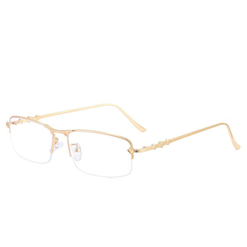釣り糸フレーム半枠完成品近視眼鏡度数平光百合ビジネス金糸高精細ブルーレイ男女モデル