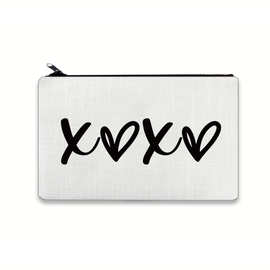 跨境款帆布笔袋批发,拥抱和亲吻化妆袋,可爱旅行袋,多功能零钱包