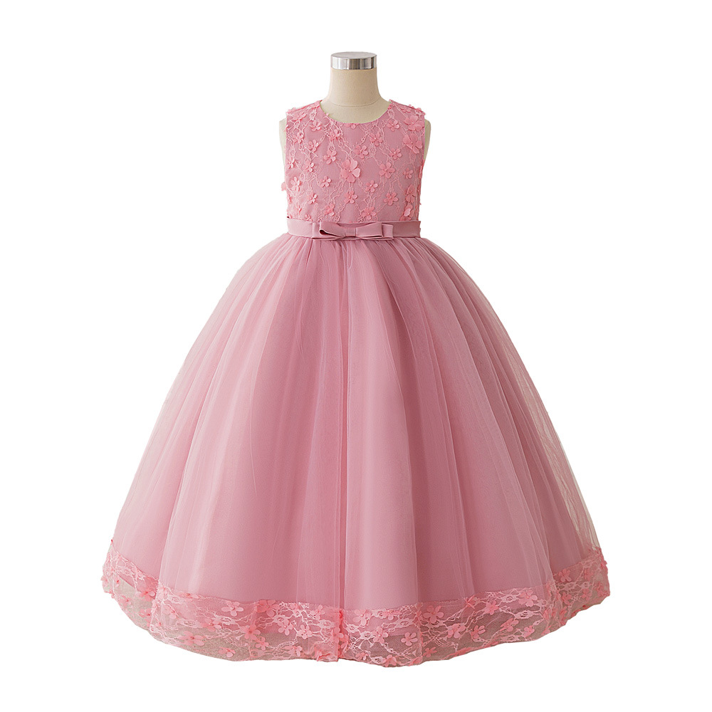 Nuevo vestido para niños, vestido de princesa, vestido de flores lindo, vestido de tutú, niña de las flores, vestido de fiesta, vestido de noche
