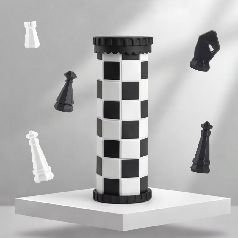 Cross-Border Amazon Toy Board Game Two-In-One Scroll Folding Chess and Checkers Set Cpc
