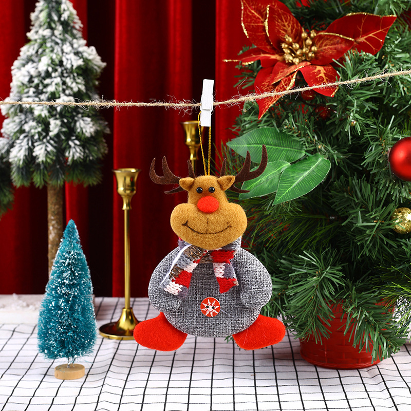 Kit de adornos navideños de tela, colección de colgantes para árbol de Navidad y regalos