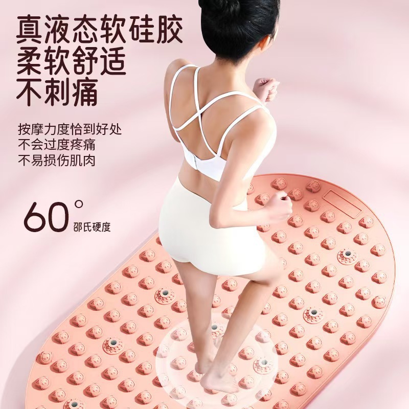 Soft Silicone Acupressure Mat Massage Pad to Clear Meridians, Indoor Exercise Foot Stepping Pad, Enlarged Jogging Weight Loss Mat, Yoga