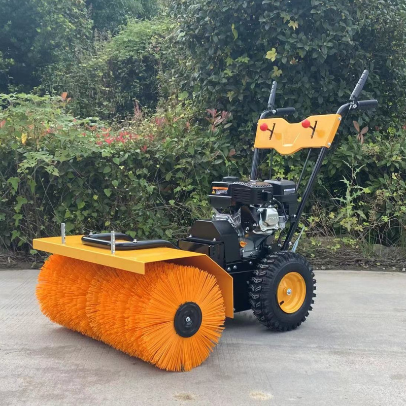 出口轮式扫雪宽度80cm扫雪机 手推式家用6.5马力扫雪机除雪机厂家