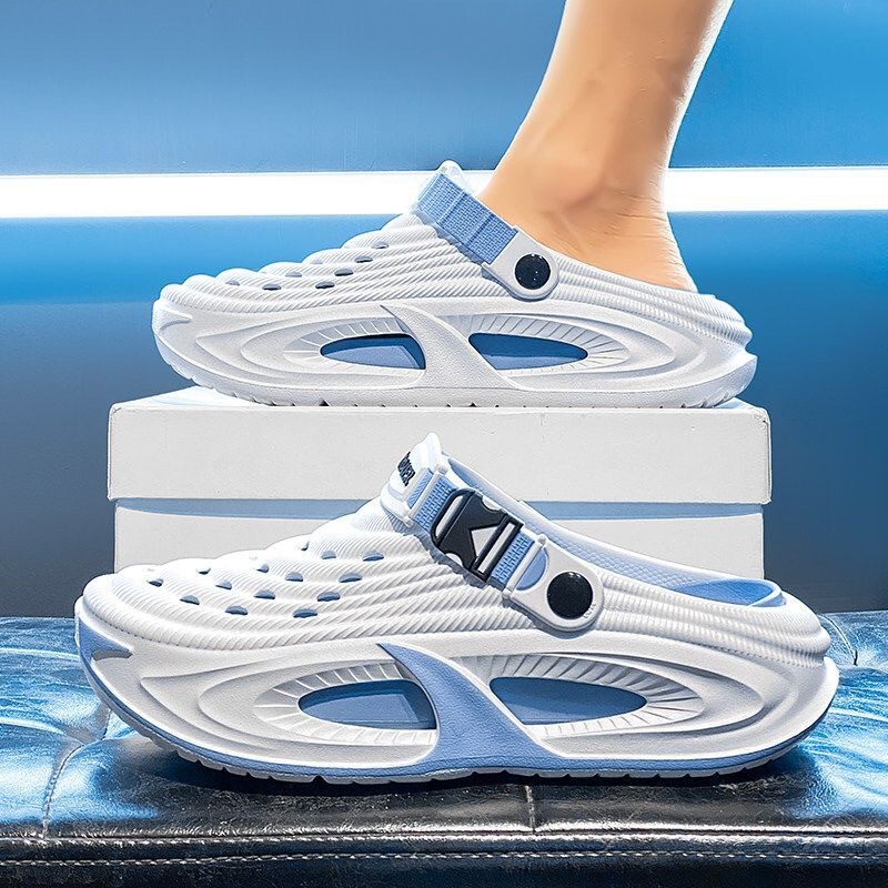 Couple's Clogs for Summer, Men's Outdoor Casual Thick-Soled Sandals, Beach Non-Slip Driving Dual-Use Closed-Toe Slippers for Women