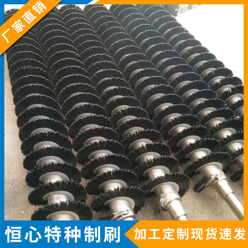 不锈钢刷辊 工业毛刷辊 缠绕式钢丝刷辊 螺旋毛刷抛光去毛刺辊
