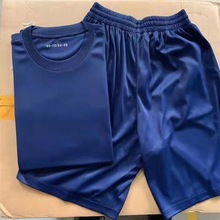 夏季圆领蓝色体能训练服套装际华户外短袖上衣速干运动短裤男T恤