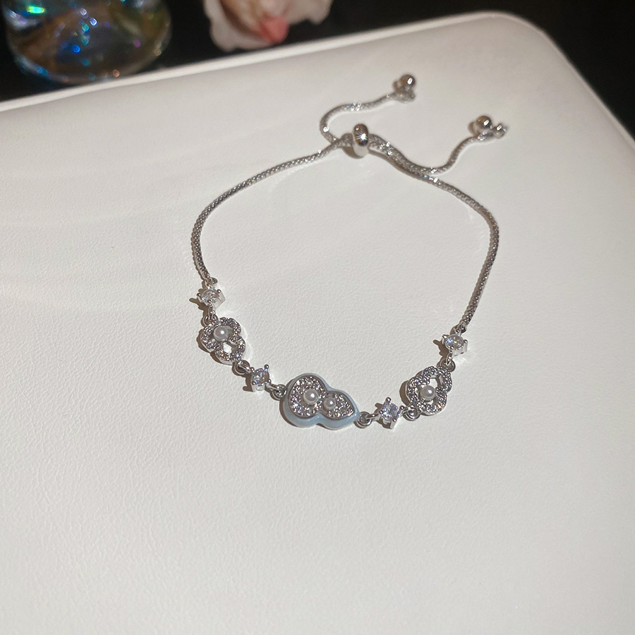 Pulsera de perlas de calabaza de circón galvanizado en oro real de 18k, pulsera exquisita y elegante de todo fósforo, joyería de alta calidad de lujo ligero para mujer