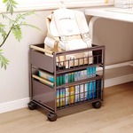 桌下书包收纳架子滑轮落地书本整理神器可移动收纳手推车柜置物架