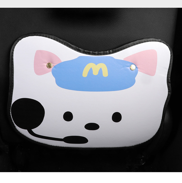 Blue Hat Puppy Cartoon Car Anti-kick Pad Universal Rear Seat Seat Back Anti-dirty Protective Pad Car Rear Seat Protective Pad