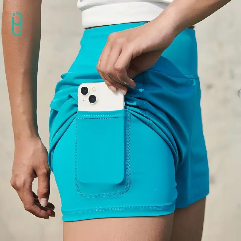 [Same Style] Yli Sports Shorts Are Breathable, Quick-Drying, Lightweight, Anti-Exposure, Suitable for Running, Fitness, Aerobics, Training, and Are Fashionable