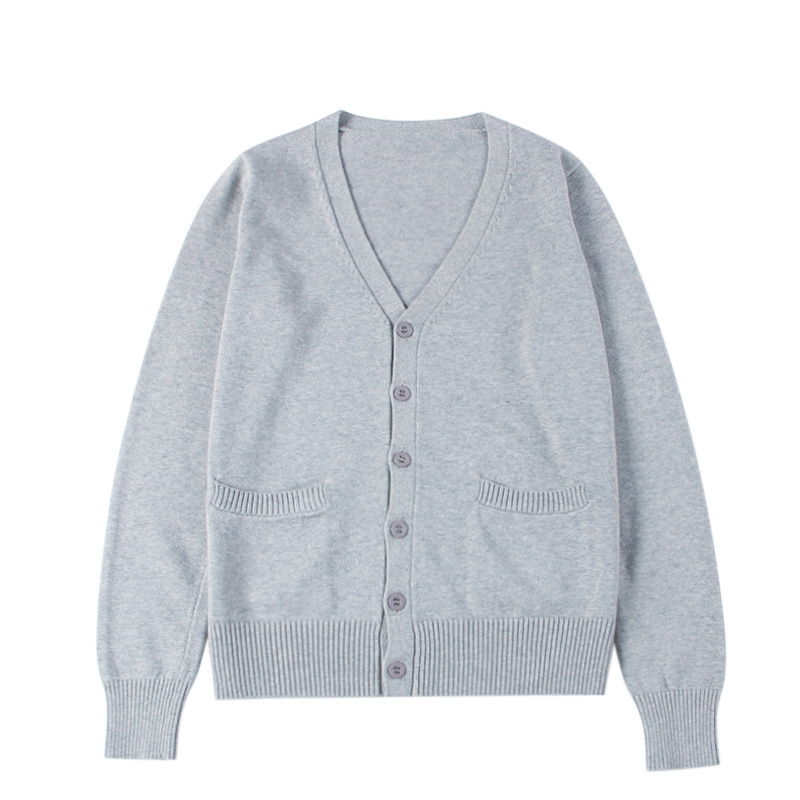 JK Sweater Cardigan Coat Women's Spring and Autumn Japanese Department College Style Uniform School Style Dark Grey Long Sleeve Knitted Top
