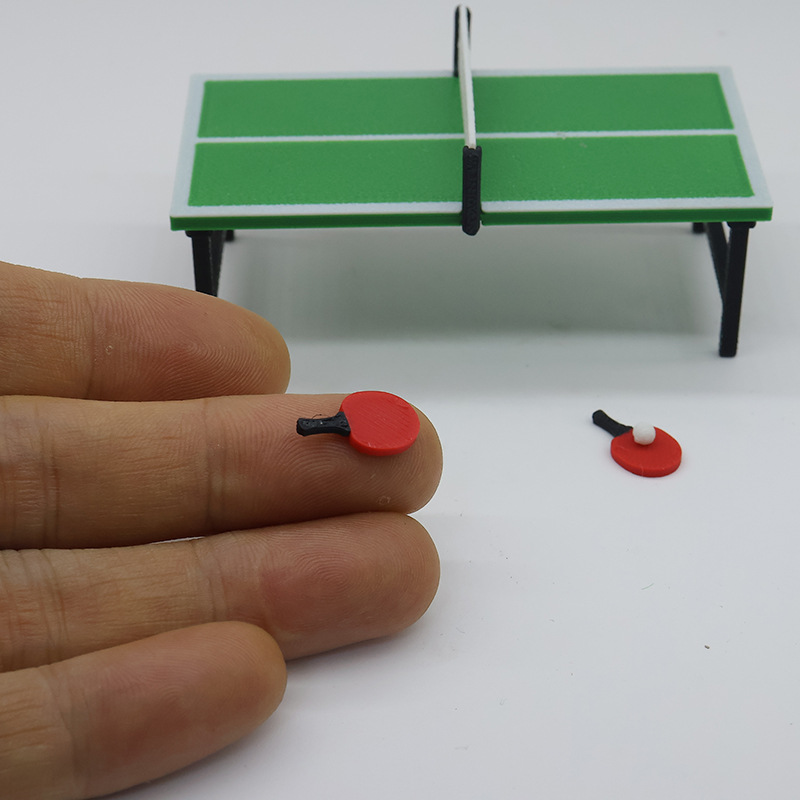 Mini juego en miniatura juguete mini simulación de mesa de tenis de mesa modelo en miniatura decoración de escena deportiva