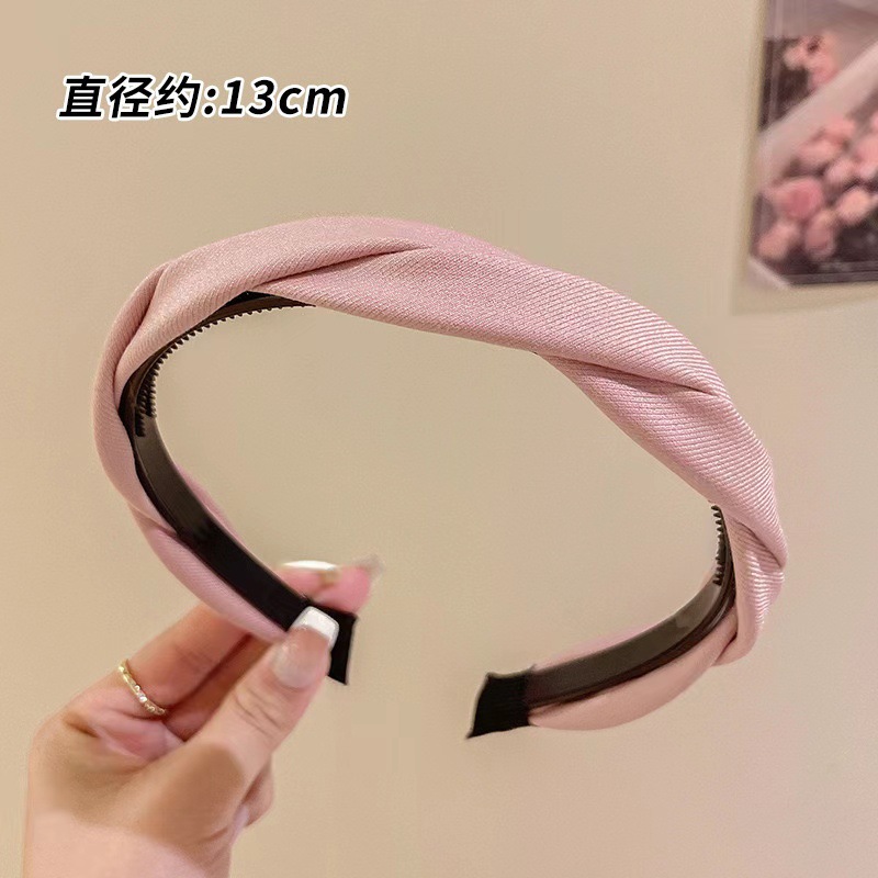 Cabeza de esponja superior de cráneo alto diadema de lavado de cara femenino diadema retro francés de ala ancha de leche color café paquete de cabello de horquilla al por mayor