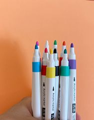 Dual-headed acrylic marker art painting DIY doodle pen, paper-piercing and layerable watercolor brush