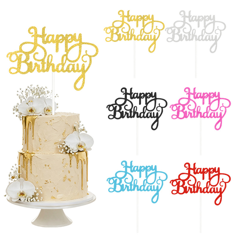 Nuevos adornos para pasteles, decoraciones de feliz cumpleaños, pequeños adornos para pasteles de cumpleaños, venta al por mayor del fabricante. image 1