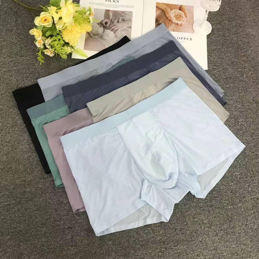 Fábrica directa calzoncillos de hielo de hombre calzoncillos de nylon caliente antibacteriano calzoncillos de verano delgados cómodos y transpirables