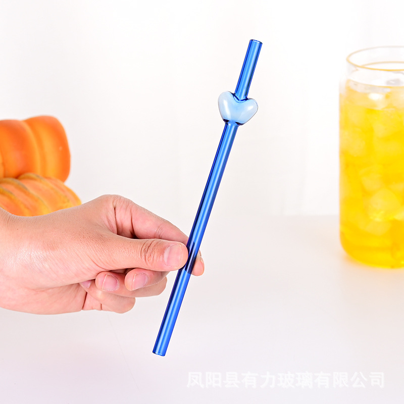 amor pipas de vidrio transparente color tubo recto alto borosilicano resistente al calor jugo de té tubo de vidrio pipas de vidrio de color