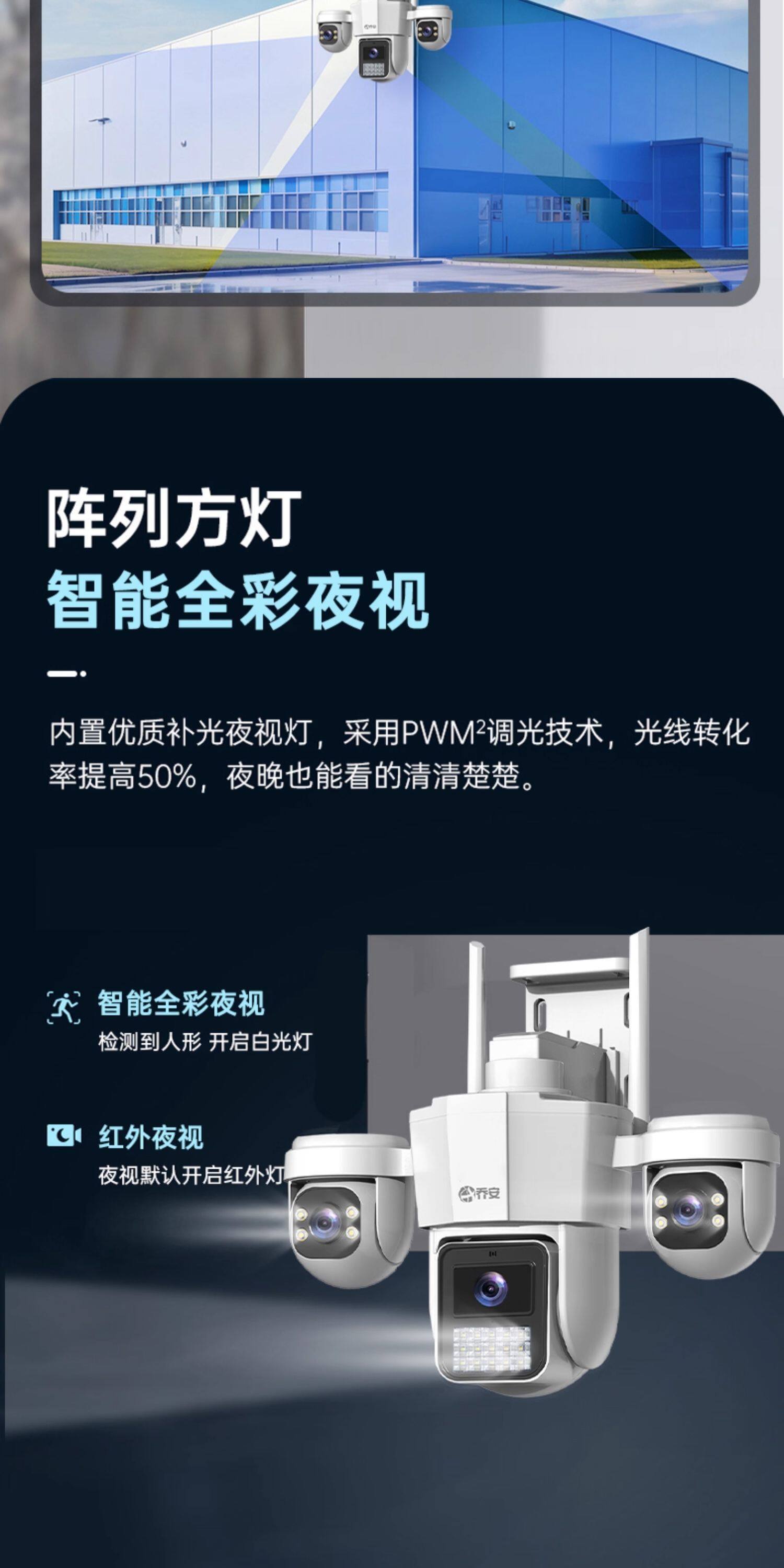 Solar Powered Surveillance Camera 360 Degree No Blind Spots Mobile Remote Outdoor HD Night Vision 4G Wireless No Power No Network