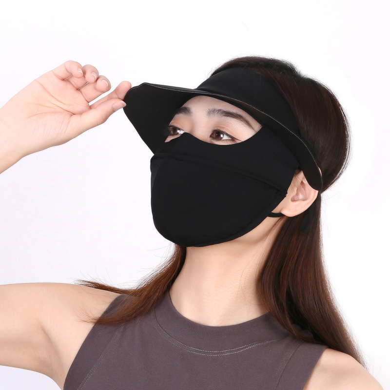 Nueva máscara solar de explosión, cara de vinilo, brida de sombrero, máscara solar de hielo tridimensional UV