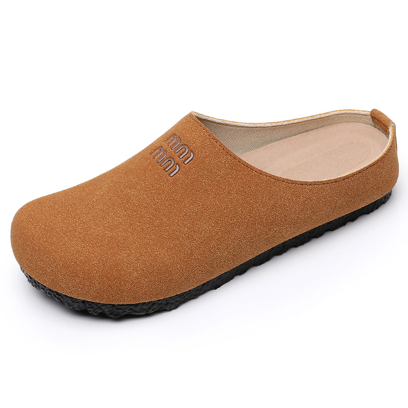 Pantuflas Baotou mujeres verano nueva tendencia de la moda transpirable suela suave sin pies cansados zapatos de mujer casuales de un pie media pantuflas