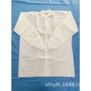 Factory Custom Sms Non-Woven Non-Woven Snap Lab Coat Knitted Leader Overalls Visit Clothes White Coat
