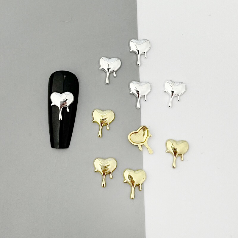 Cross-Border 2026 New Trendy Nail Art Wearable Nail Decorations Small Accessories Nail Decoration Liquid Heart Nail Art Accessories Wholesale