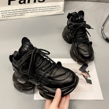 明星同款厚底老爹鞋高帮女鞋春秋季新款韩版百搭单鞋休闲运动鞋子